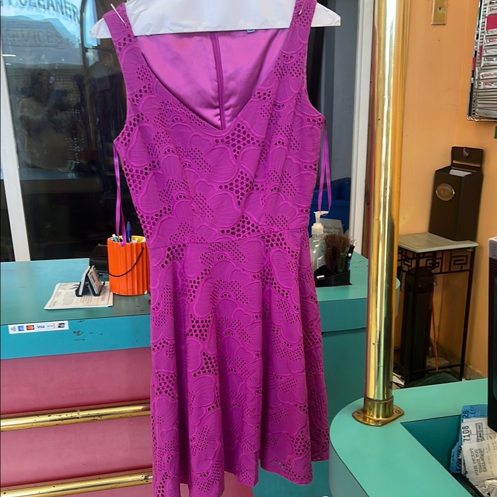 ANTONIO MELANI Pink Sleeveless V-Neck Mini Dress